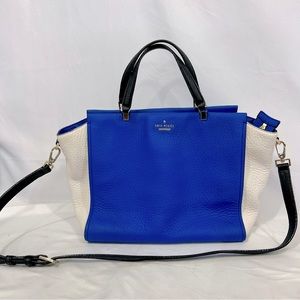 Kate Spade Pebble Leather Color-block Satchel W Shoulder Strap